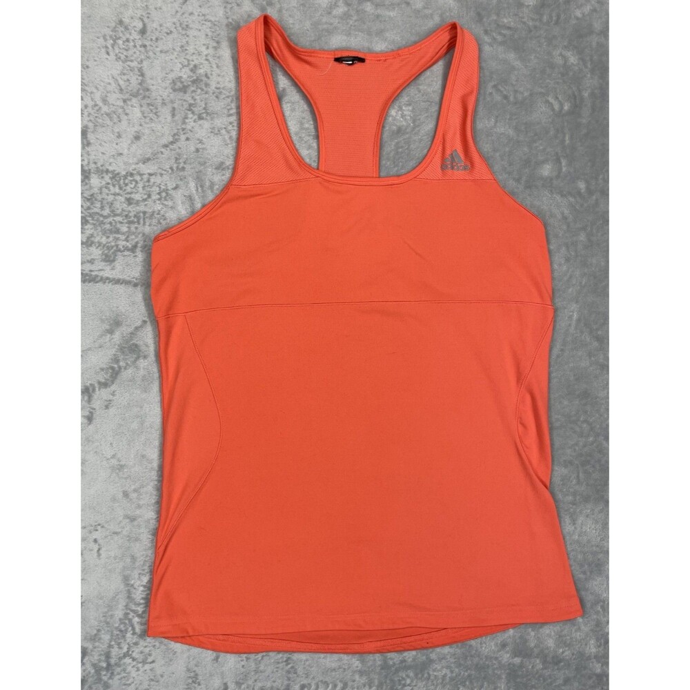 Adidas Women’s Large Athletic Racerback Orange Running Tank Top Vented